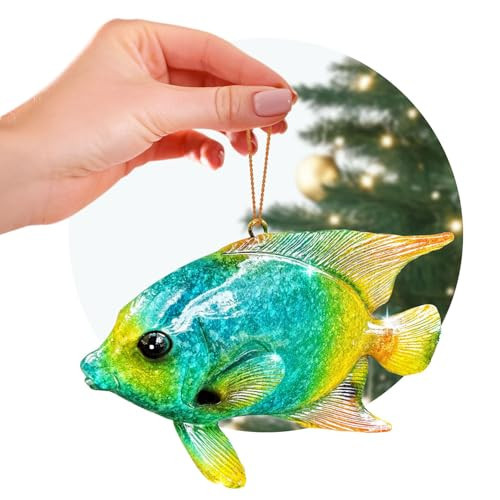 Tropical Fish Christmas Ornaments - Hand Painted Fish Ornaments for Christmas Tree A Splash of Hawaii and Ocean Delight for Your Tree Beach Christmas Decorations Coastal Christmas Ornaments by rengöra | Amazon (US)