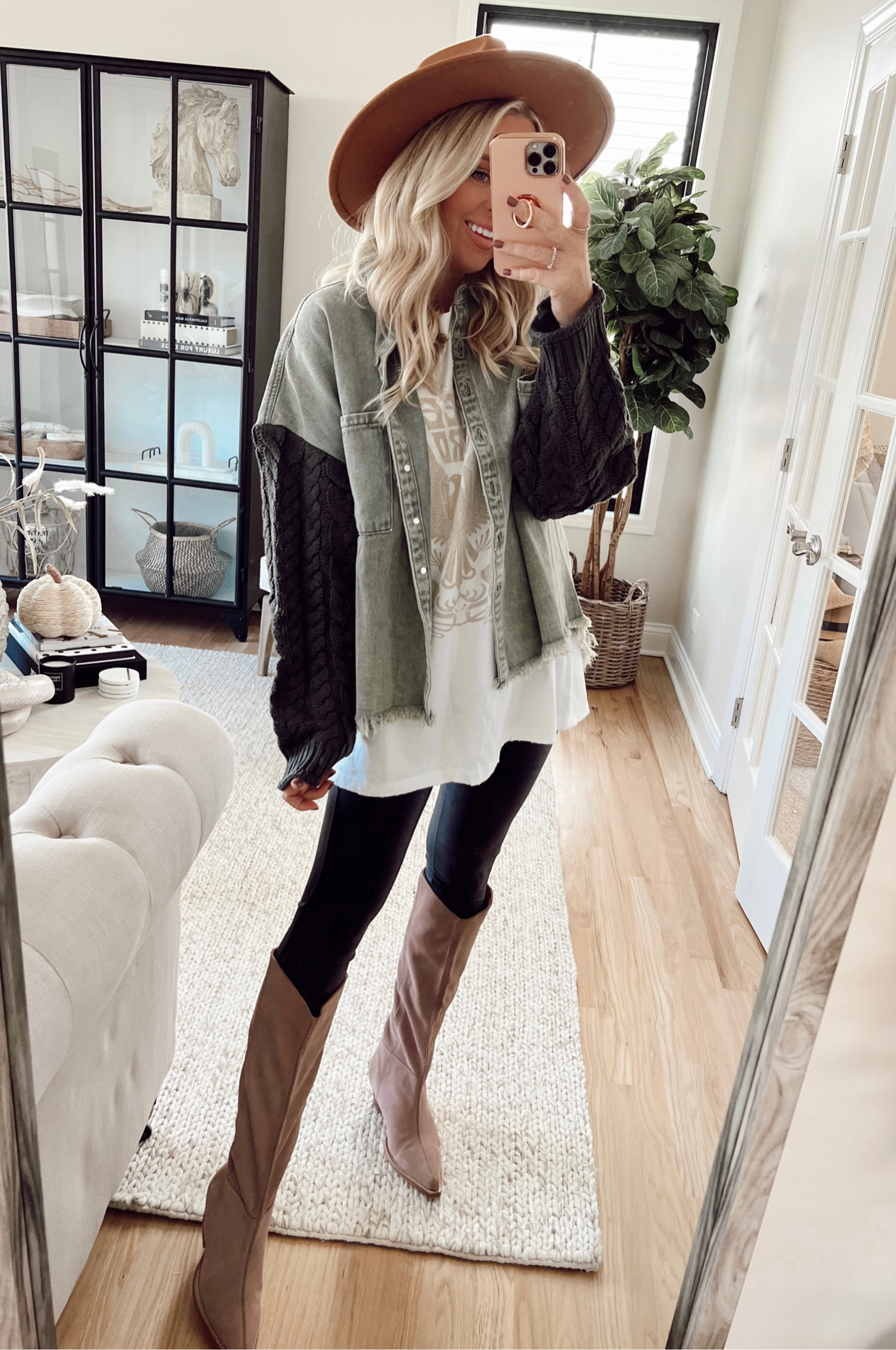 Use code: LILLIE20 on my jacket, hat and tee!!! So so cute! Love these Nashville looks! Wearing all smalls.
Leggings are the best and from Walmart! 

Western boots. Fall outfits. Nashville outfits. 

#LTKsalealert #LTKunder50 #LTKstyletip