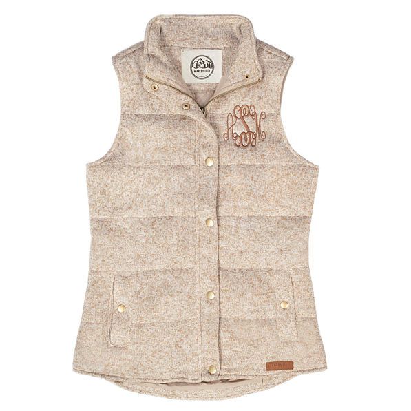 Monogrammed Heathered Quilted Vest | Marleylilly