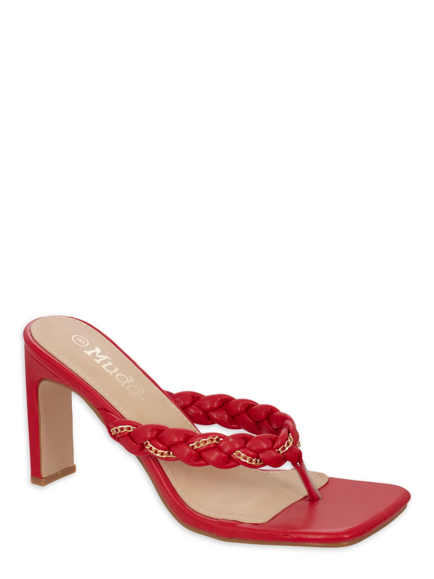 Mudd Women's Braided Strap Heeled Sandals, Sizes 6-11 - Walmart.com | Walmart (US)
