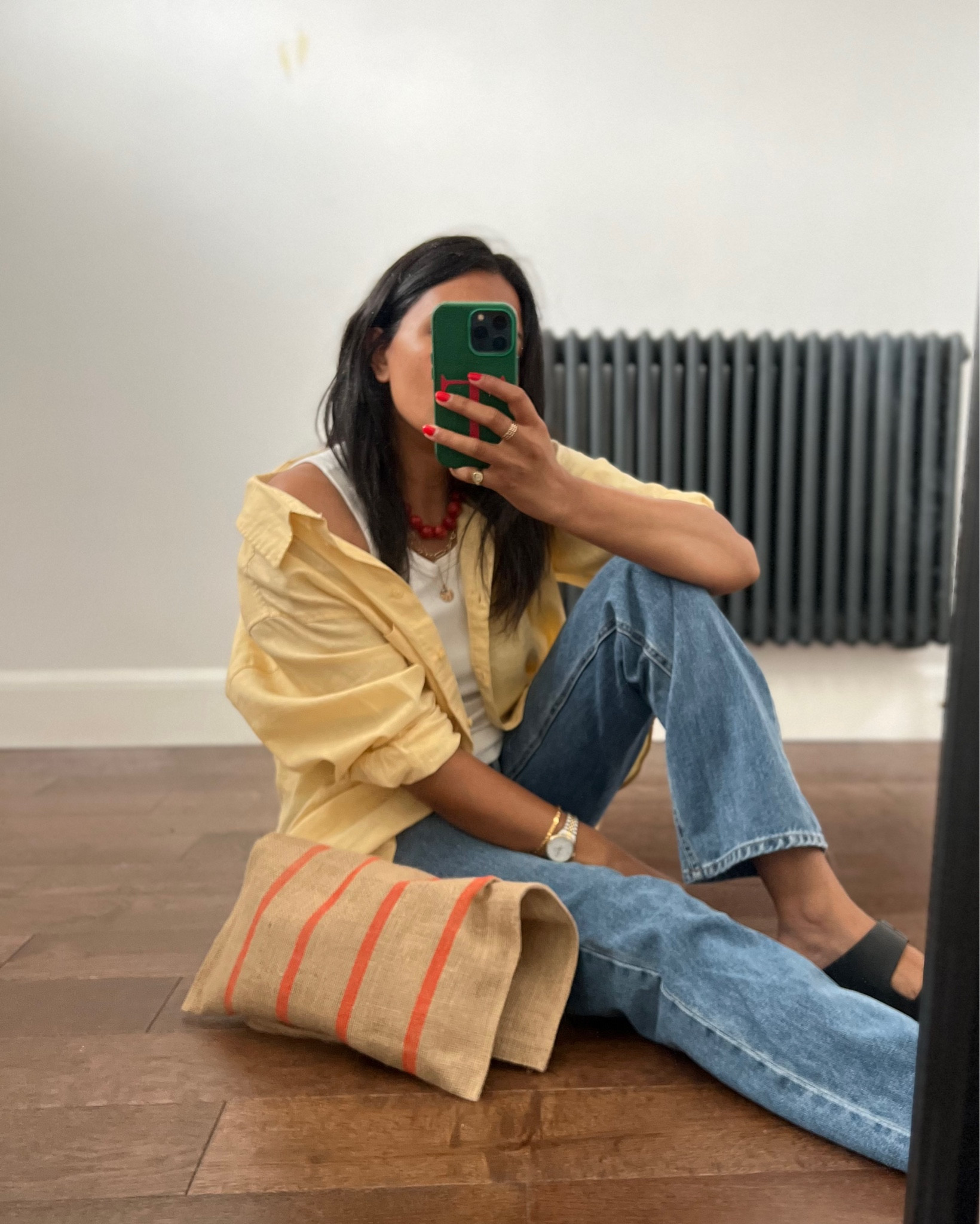 Racer vest, white vest, ribbed vest, linen shirt, yellow shirt, oversized shirt, yellow linen shirt, slim jeans, straight jeans, slim straight jeans, blue jeans, black sandals, black Birkenstock, red bag, stripe bag, tote bag, red necklace, bead necklace, Sezane, H&M, COS, Arket, Birkenstock, Reformation, & Other Stories

#LTKSeasonal #LTKstyletip #LTKeurope