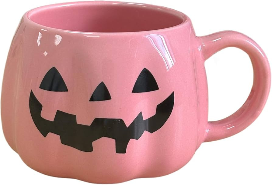 HS&ROXIN Halloween Mug Novelty Pumpkin Mug 3D Cute Ceramic Pink Cup Halloween Coffee Cup Spooky F... | Amazon (US)