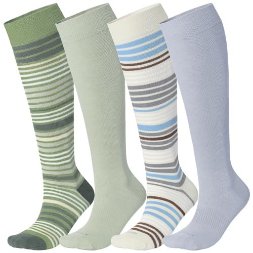 LEVSOX Viscose Made from Bamboo Compression Socks for Women&Men 20-30 mmHg Knee High Fun Cute Graduated Support Socks for Nurses, Pregnant Women, Travel and Flight, Medical | Amazon (US)