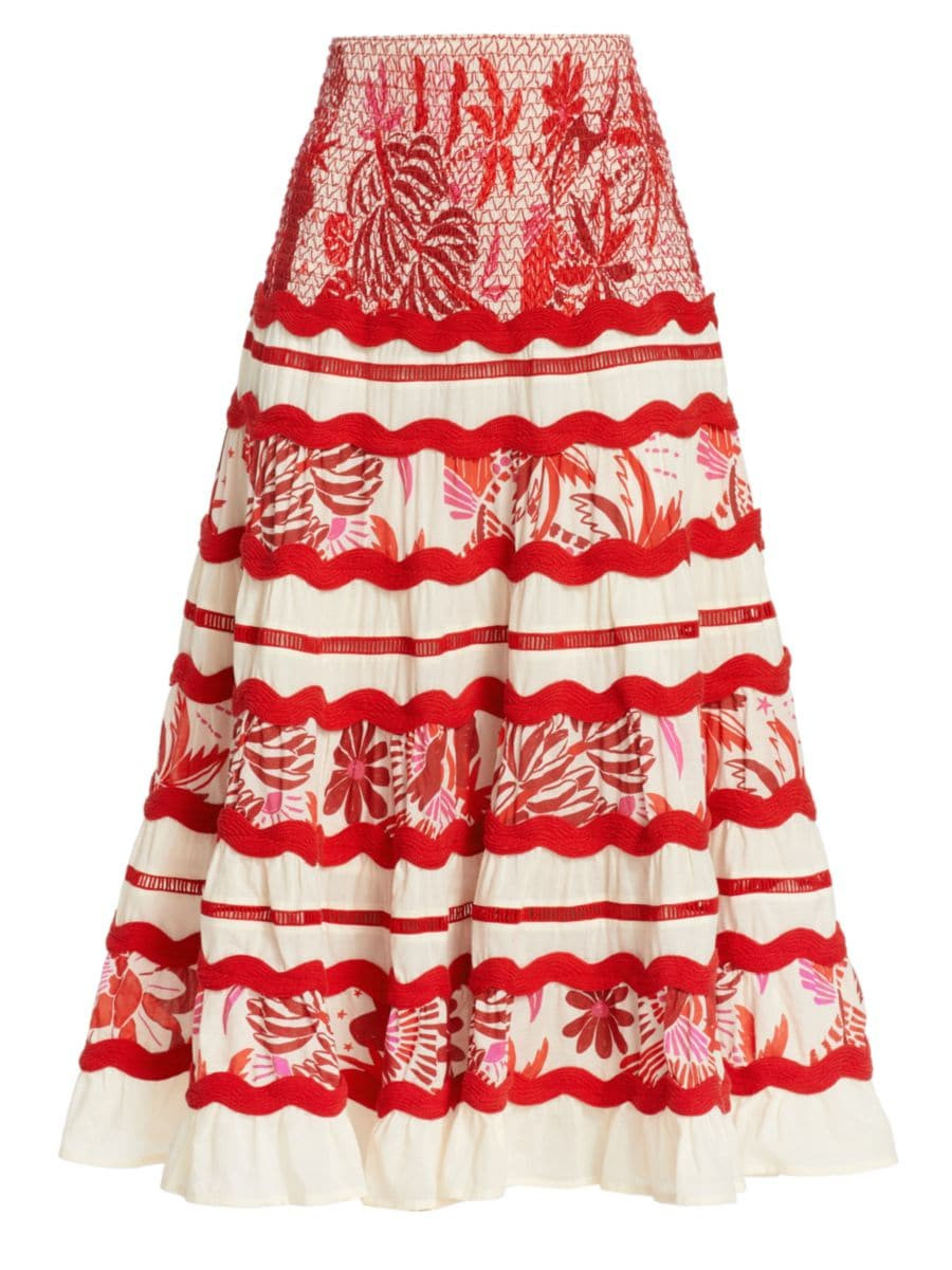 Rio Tiles Wavy Midi-Skirt | Saks Fifth Avenue