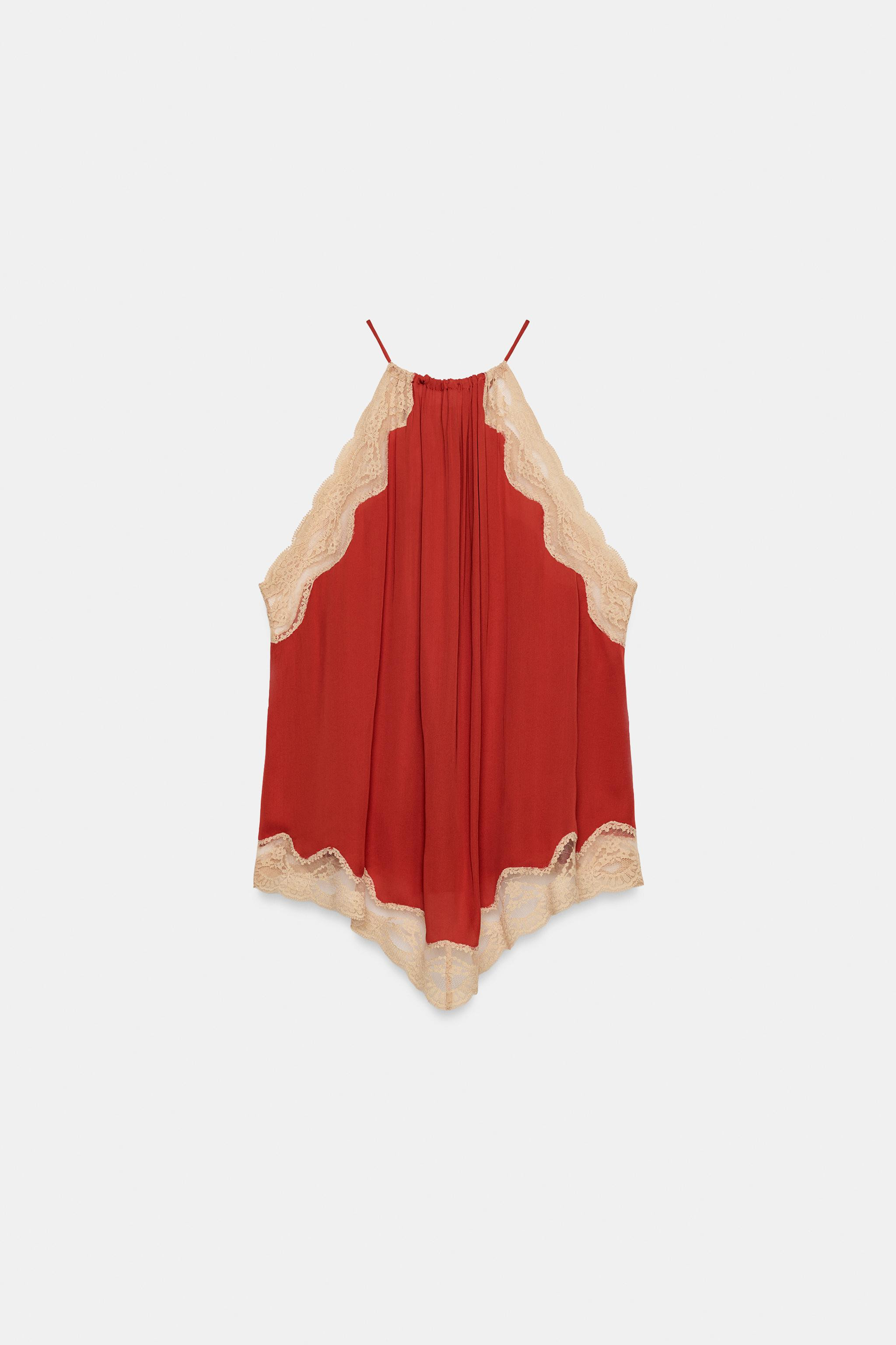 ZW COLLECTION LACE HALTER TOP | Zara Canada