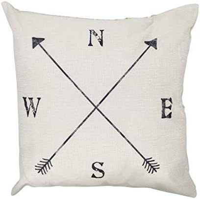 Arundeal Decorative Throw Pillow Case Cushion Cover, 18 x 18 Inches, Rustic Farmhouse Compass Arrows | Amazon (US)
