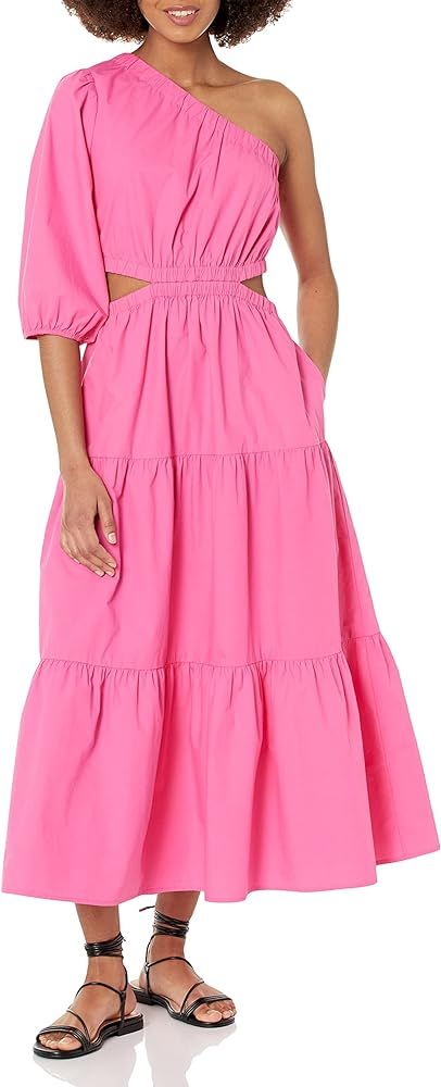 The Drop Women's April One Shoulder Cut-Out Tiered Midi Dress | Amazon (US)