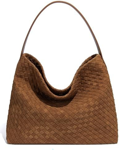 Slouchy Suede Woven Hobo Bags Women Trendy Suede Purse Crossbody Crescent Shoulder Satchel Bag To... | Amazon (US)