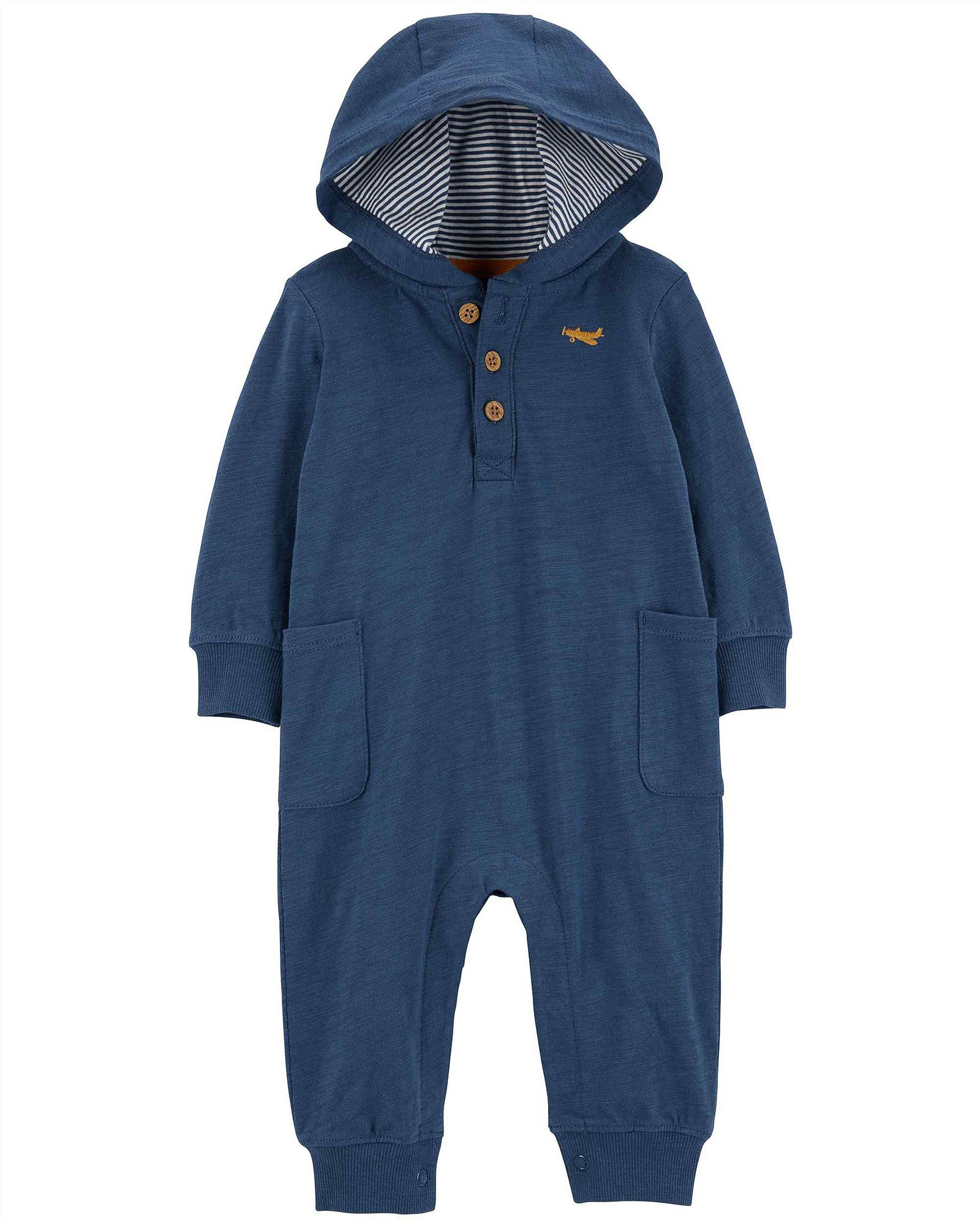 Macacão bebê com capuz e bolsos azul  | Carter's | Riachuelo (BR)