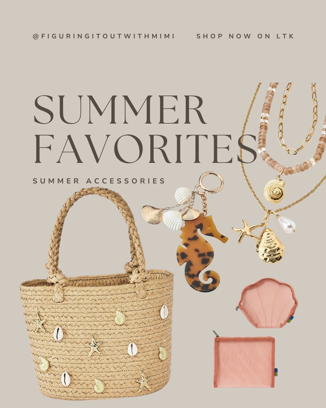 Summer Favorites | Seashell Accessories | Summer Accessories 


#seashellbag #summeraccessories #seashellnecklace

#LTKSeasonal #LTKSwim #LTKTravel