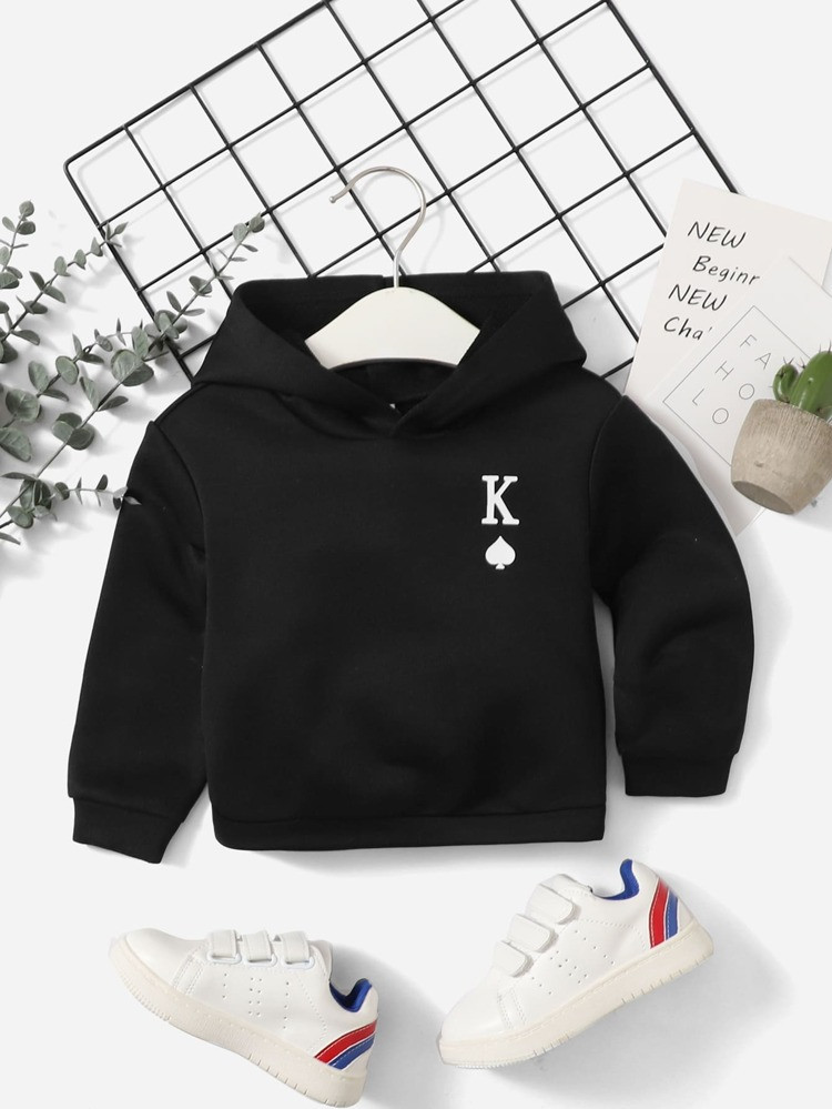 SHEIN Baby Playing Card Print Hoodie | SHEIN