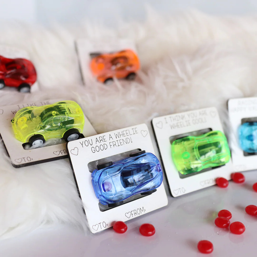 School Class Set of Mini Pull Back Car Valentine Cards, Classroom Favors, Personalized Valentine ... | Etsy (US)