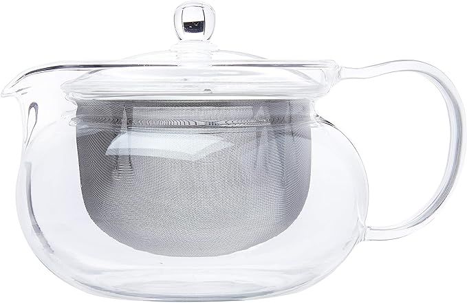 Hario 'ChaCha Kyusu Maru' Teapot Heatproof Glass Teapot 700 mL, Glass | Amazon (US)