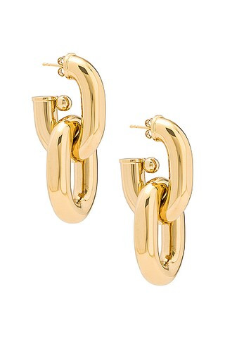 RABANNE XL Link Hoop Earrings in Gold | FWRD | FWRD 