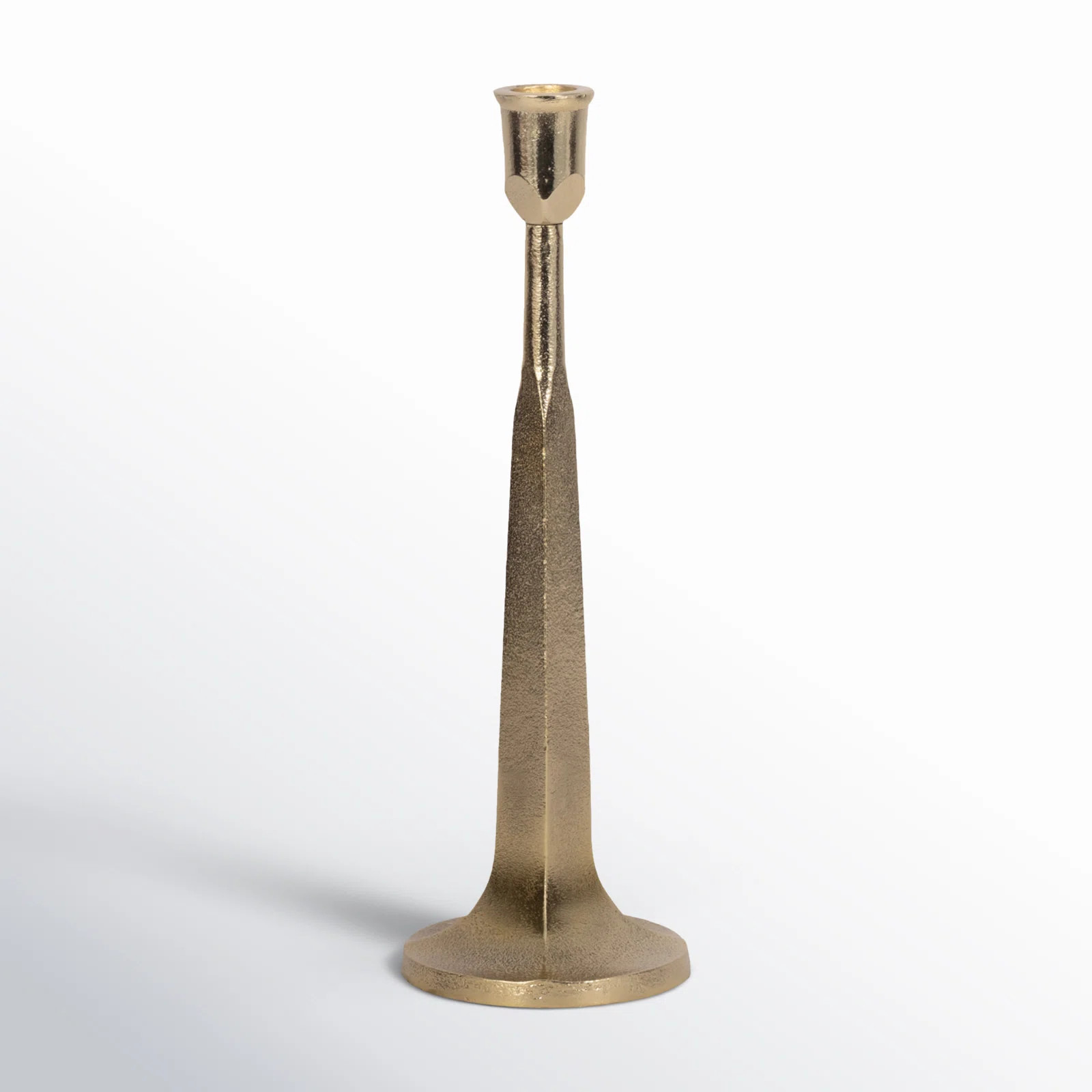 Modern Taper Candle Holder Metal and MDF Sculptural Decorative Candlestick Contemporary Accent Pi... | Wayfair North America