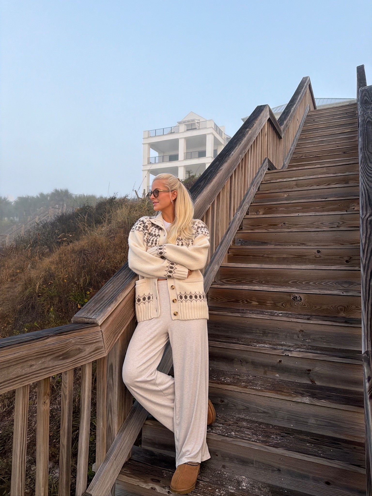 Wearing a small in sweater and pants, medium in tee, shoes are tts! #kathleenpost

Winter lounge wear, winter beach lounge wear, fair isle sweater

#LTKdayinmylife #LTKTravel #LTKSeasonal