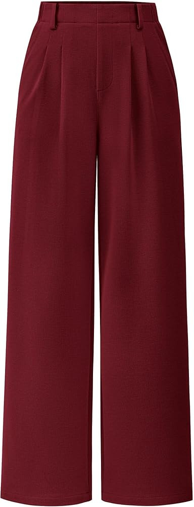 PRETTYGARDEN Women's Wide Leg Dress Pants Dressy Casual High Elastic Waisted Work Office Trousers... | Amazon (US)
