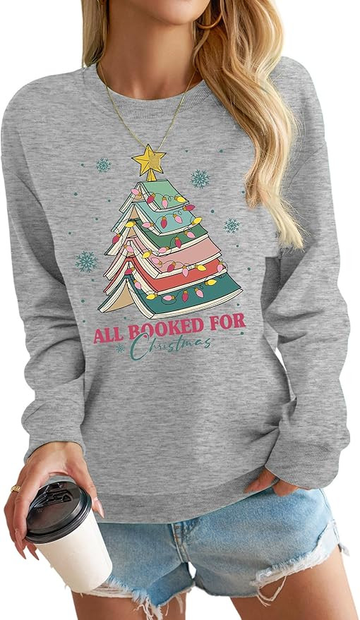 Merry Christmas Sweatshirts For Women Gnomes Santa Sweatshirt Crewneck Graphic Long Sleeve Christ... | Amazon (US)