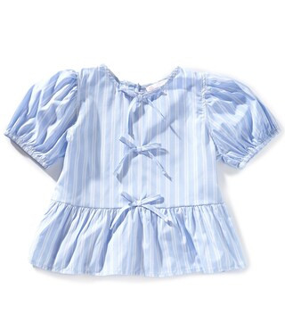 GB Big Girls 7-16 Striped Bow Front Blouse | Dillard's | Dillard's
