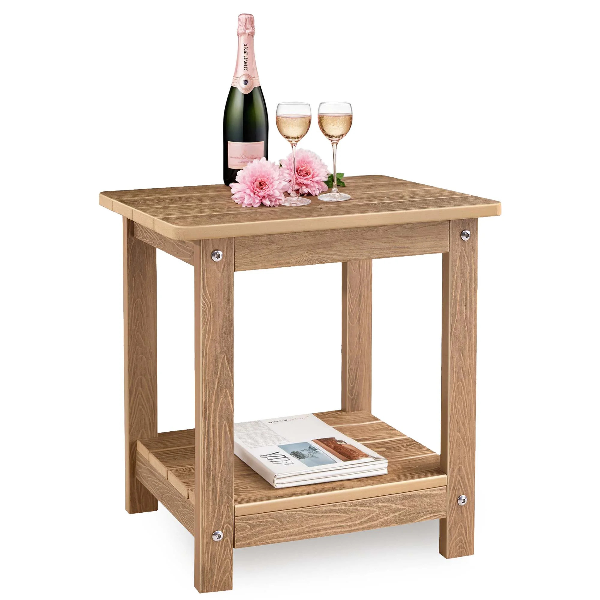 Naipo Adirondack Outdoor End Side Table Rectangular Weather Resistant HDPS  for Patio, Deck, or G... | Walmart (US)