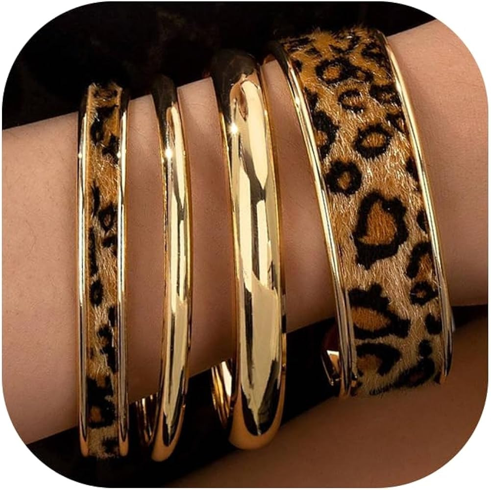 YEEZII Gold Bangle Bracelets for Women, 7Pcs 14K Gold Plated Boho Indian Multi Stackable Textured... | Amazon (US)