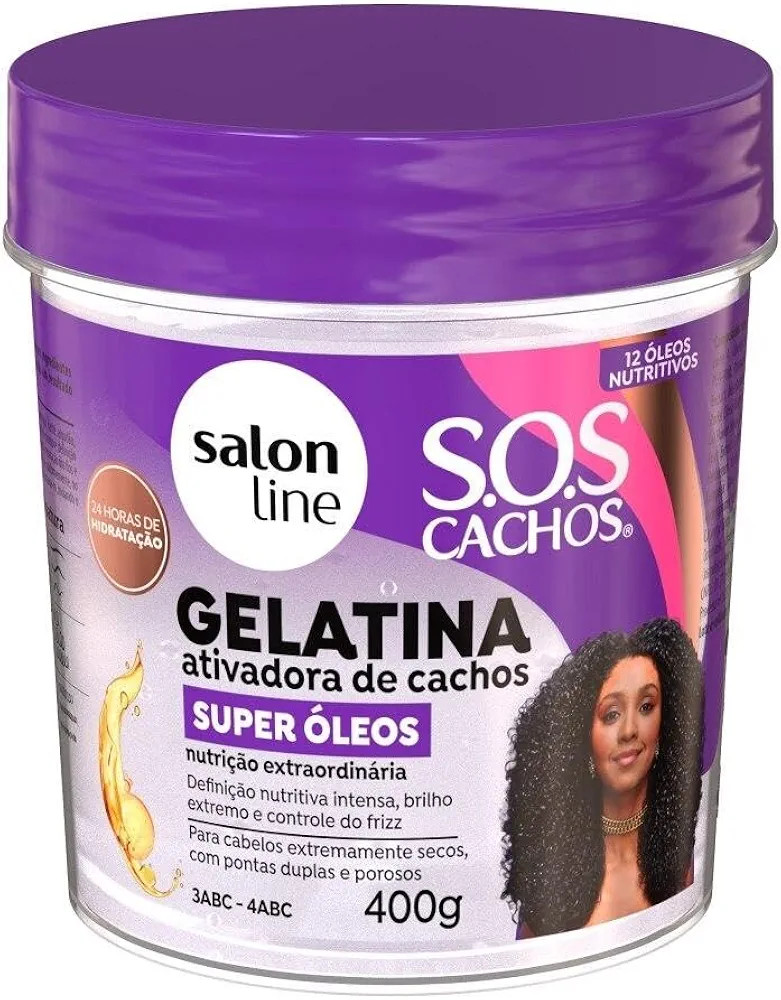 Salon Line, Gelatina Ativadora de Cachos, S.O.S Cachos Super Óleos, Nutrição Extraordinária, ... | Amazon (BR)