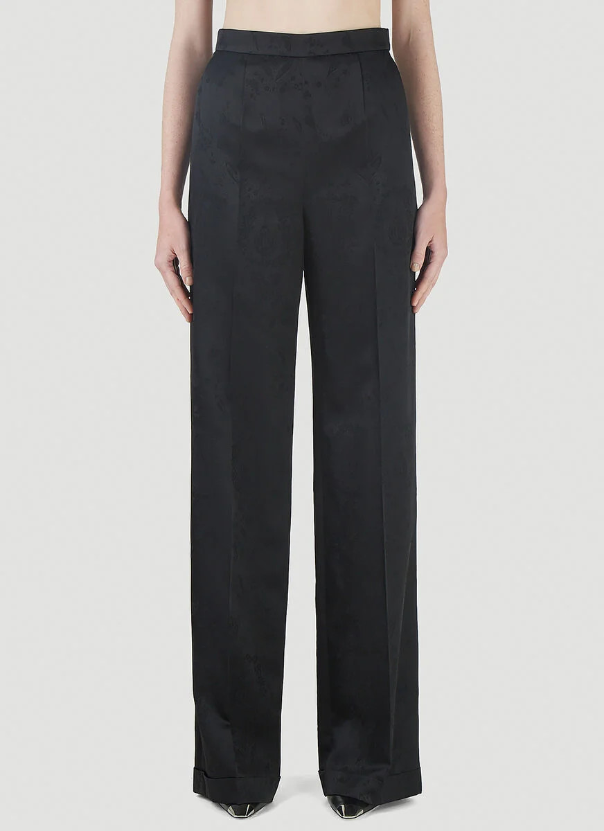 Saint Laurent Wide-Leg Baroque Jacquard Pants | Cettire Global