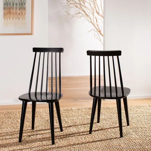 Safavieh Country Classic Dining Burris Black Dining Chairs (Set of 2) - 17.3" x 20.7" x 36" | Bed Bath & Beyond