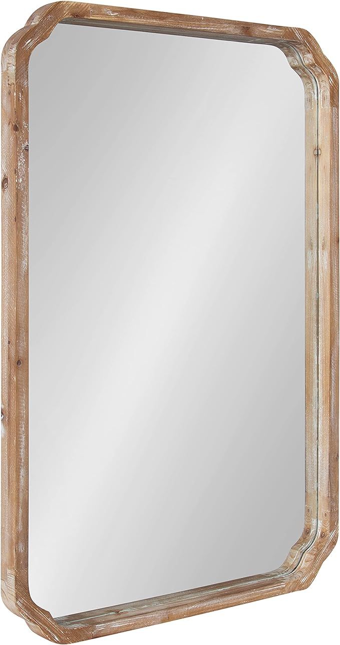 Kate and Laurel Marston Farmhouse Rectangle Wall Mirror, 24 x 36, Rustic Brown, Decorative Rustic... | Amazon (US)