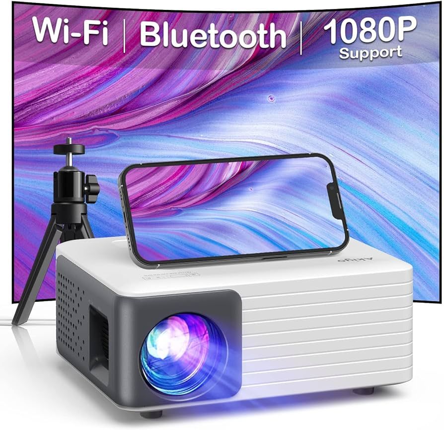 Mini Projector with WiFi and Bluetooth, 1080P Supported iPhone Projector with Projector Stand, Po... | Amazon (US)