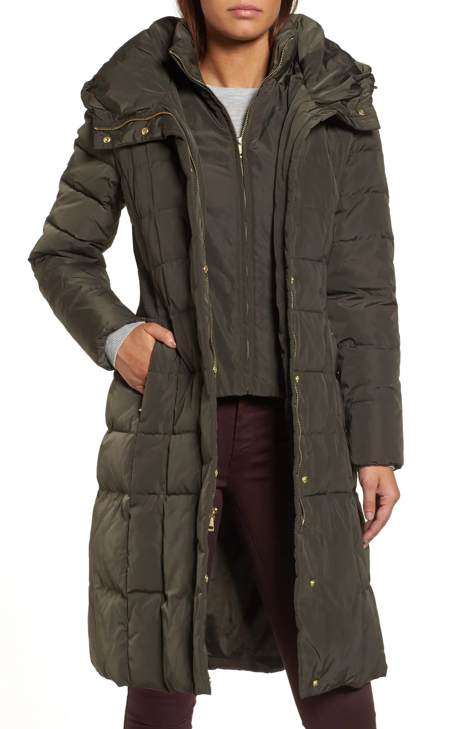 Cole Haan Bib Insert Down & Feather Fill Coat | Nordstrom Rack