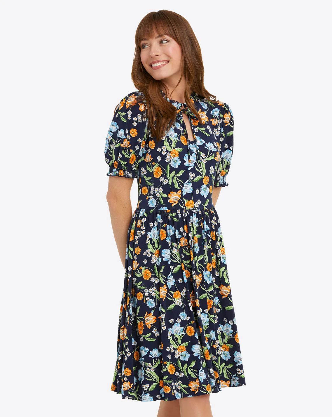 Nanci Knit Dress in Spring Blooms | Draper James (US)