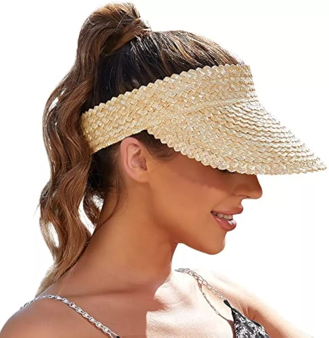 FURTALK Womens Sun Visor Hat Straw Sun Visors for Women Summer