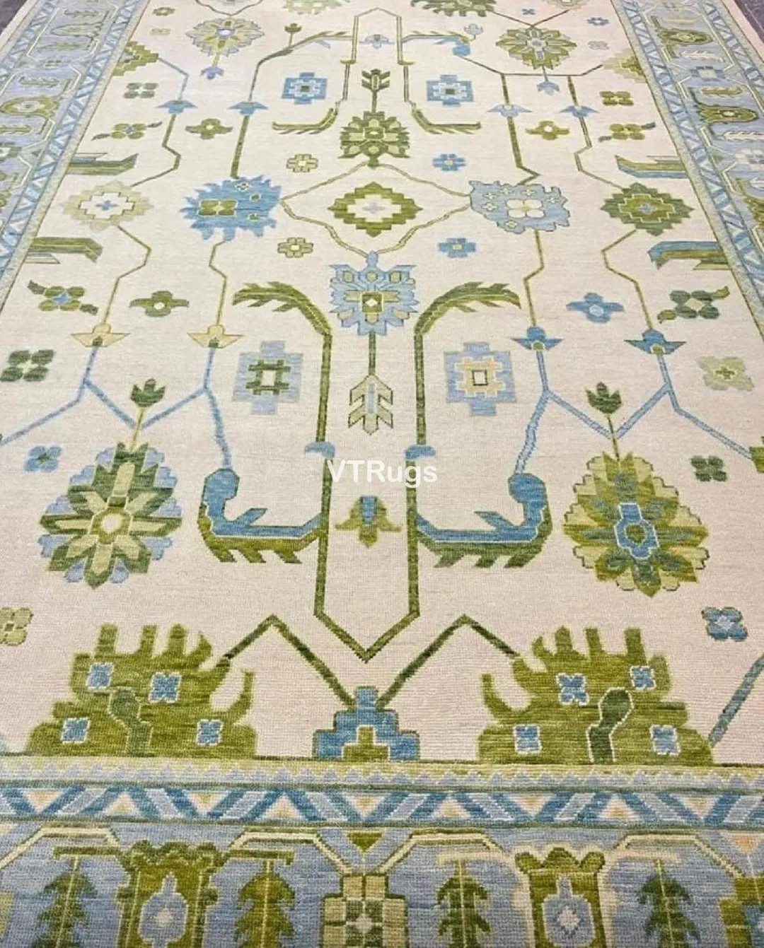 Modern Cream Olive Accent, Hand Knotted Oushak Rug, Hand Woven Wool Carpet, 8x10 9x12 10x14 12x15... | Etsy (US)