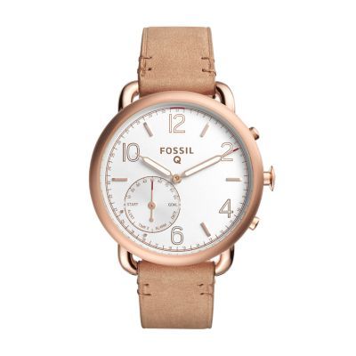 Q Tailor Hybrid Light Brown Leather Smartwatch - $195.00 | Fossil (US)