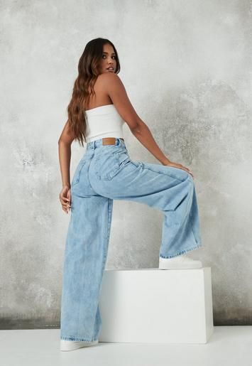 Missguided - Light Blue Baggy Boyfriend Jeans | Missguided (US & CA)