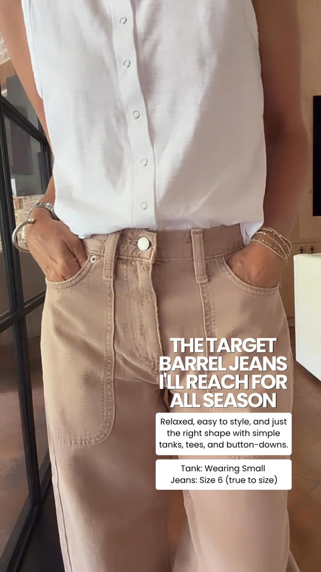 These Target barrel jeans are one of those easy pieces you’ll reach for all season. The relaxed fit, flattering barrel shape, and soft neutral color pair effortlessly with tanks, tees, and button-downs. Wearing a small. Jeans are size 6 (true to size).

💡 LTK MADE EASY
❤️ Heart = Support my posts!
🔖 Save = Get sale & restock alerts
📋 Lists = Keep favorites organized
📲 Share = Send lists and products to a friend. Hello, Christmas List!
💬 Comment = Ask me anything about what I’m wearing. :-)

#LTKootd #LTKOver40