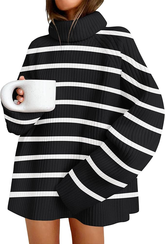 ZESICA Women's 2024 Winter Sweaters Oversized Turtleneck Long Sleeve Chunky Knitted Pullover Swea... | Amazon (US)