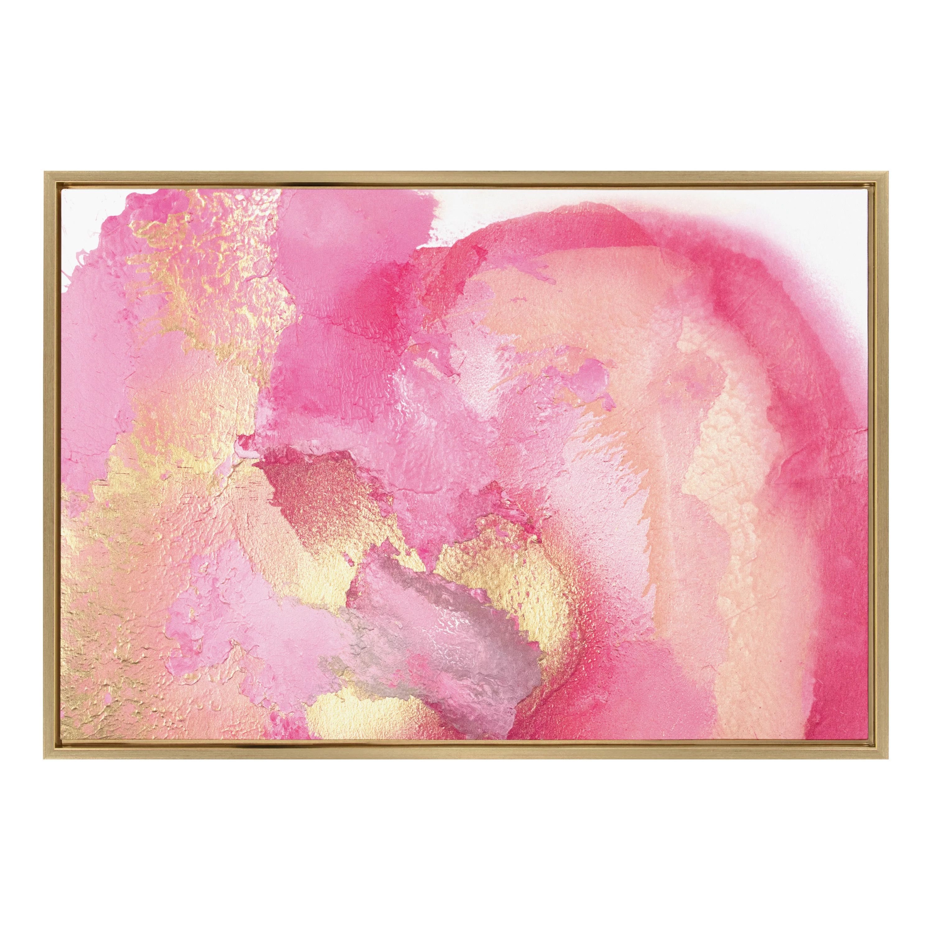 Kate and Laurel x Mentoring Positives Collaboration Pink Golden Hour Framed Canvas Wall Art, 23x3... | Walmart (US)