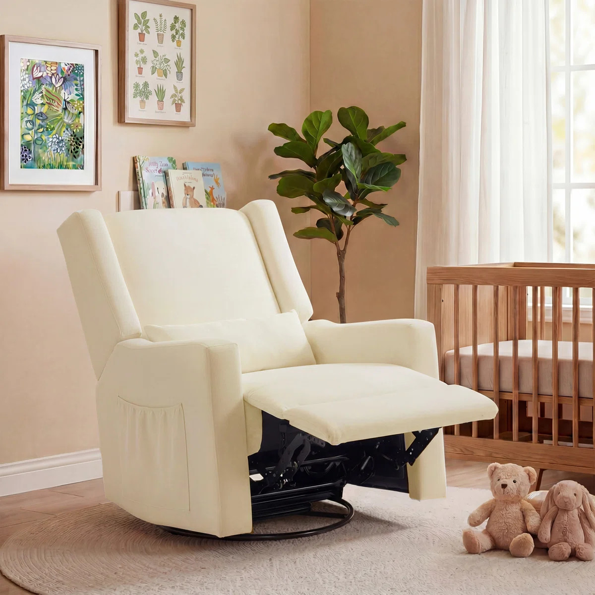 Tucker 32.8" Wide Chenille Upholstered Swivel Glider Recliner | Wayfair North America