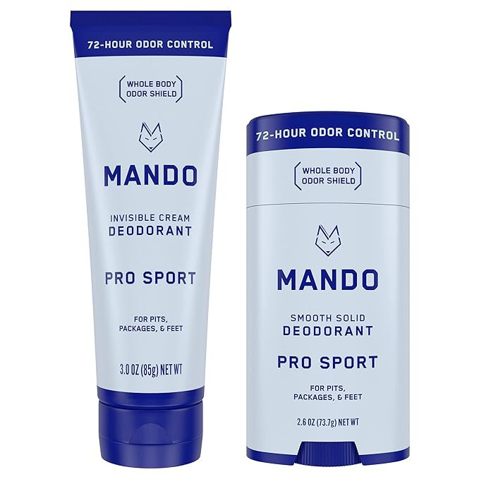 Mando Whole Body Deodorant - Invisible Cream Tube and Solid Stick - 72 Hour Odor Control - Alumin... | Amazon (US)