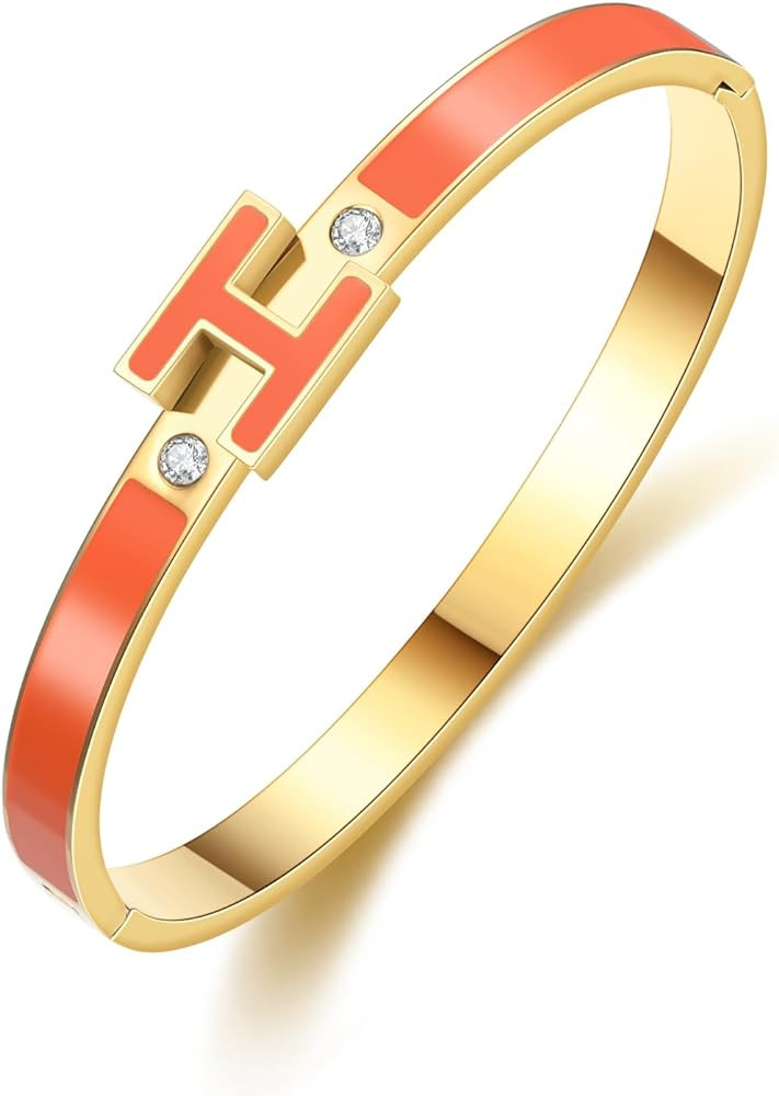 Gold Bracelets for Women,H Bracelet,Bangle Bracelets for Women,Dainty Bracelet Jewelry Easter Chr... | Amazon (US)