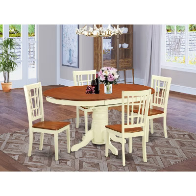 HomeStock Belmont 5-Pc Dining Table & Chairs Set, White | Target