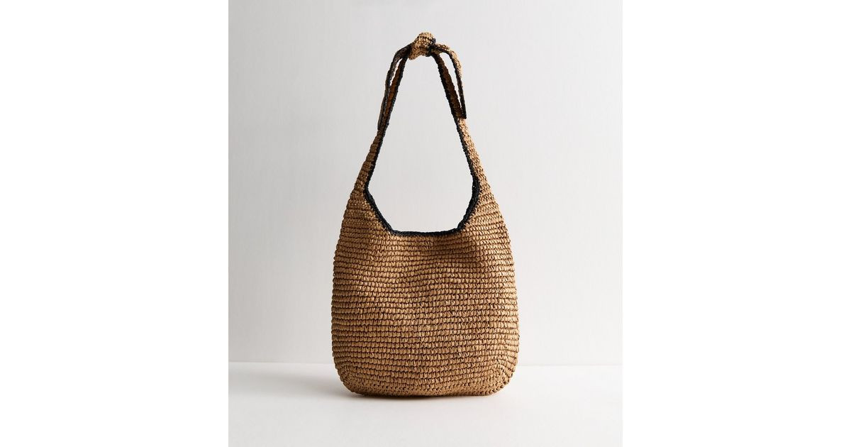 Stone Woven Slouchy Tote Bag | New Look | New Look (UK)