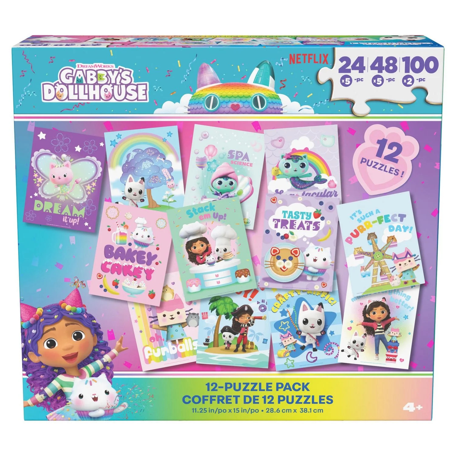 Spin Master Games, Gabby’s Dollhouse, 12-Puzzle Pack 24-Piece 48-Piece 100-Piece Jigsaw Puzzles... | Walmart (CA)