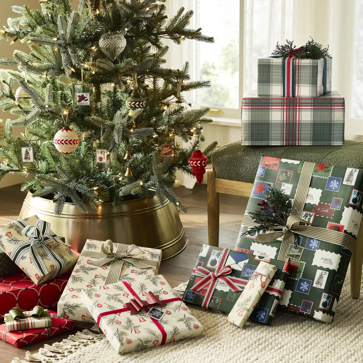 Holiday Theme Printed Christmas Gift Wrap - Hearth & Hand™ with Magnolia | Target