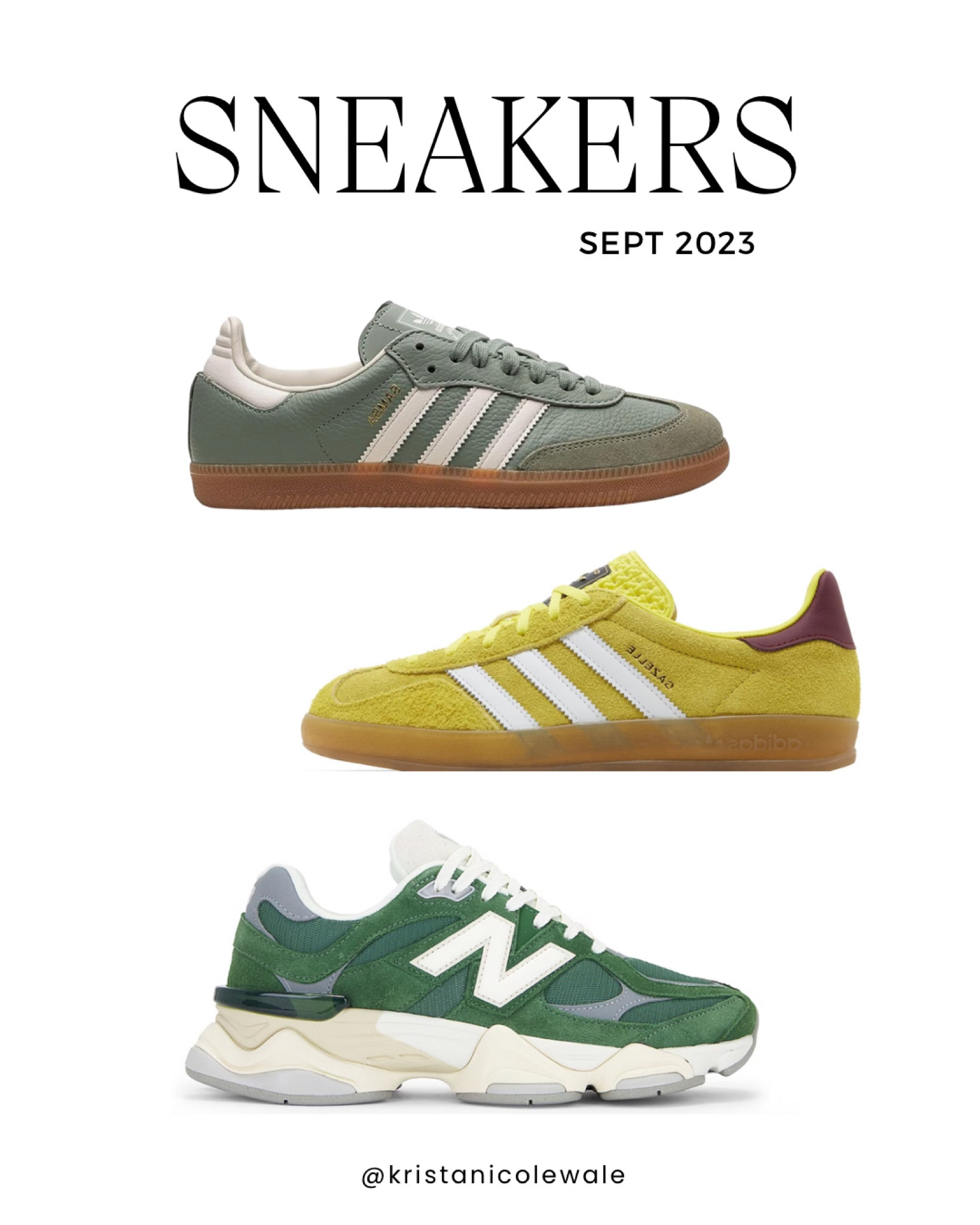 Sporty green sneakers for fall 💚 

Sneakers // adidas sambas // new balance // green sneakers // tennis shoes // athleisure // sport 
