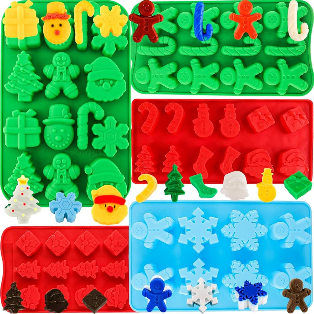 Amazon.com: Christmas Silicone Molds Christmas Chocolate Molds Candy Molds for Baking Sweet Treat... | Amazon (US)