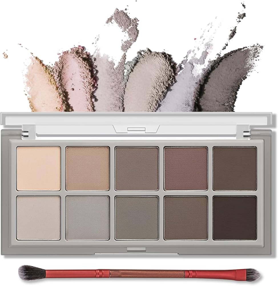 Erinde 10 Colors Matte Eyeshadow Palette, Grey Brown Eye Shadow Palette Makeup, Neutral Taupe Eye... | Amazon (US)