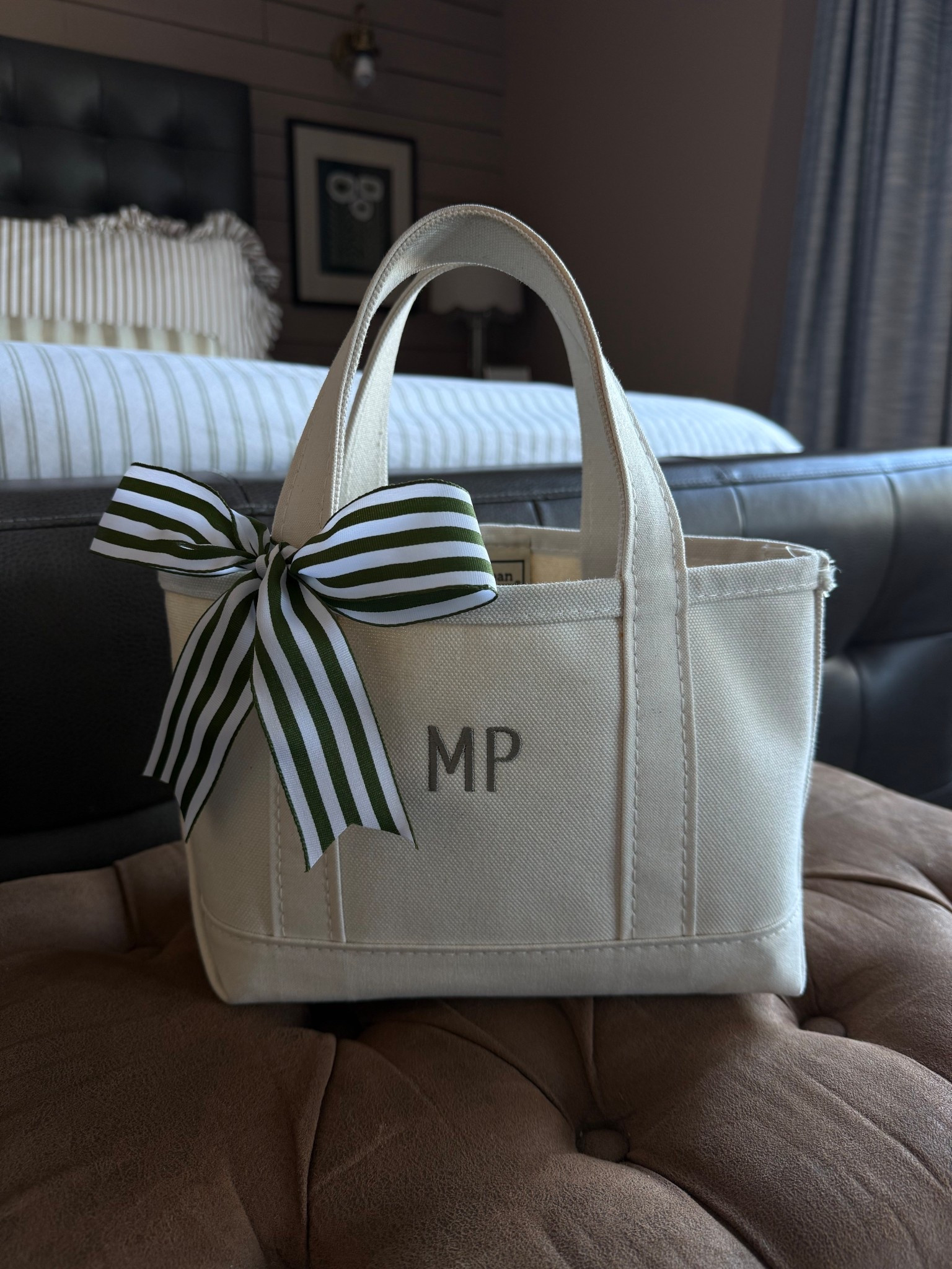 Green ribbon bow on my mini boat and tote for January! 

#LTKSeasonal #LTKFindsUnder50
